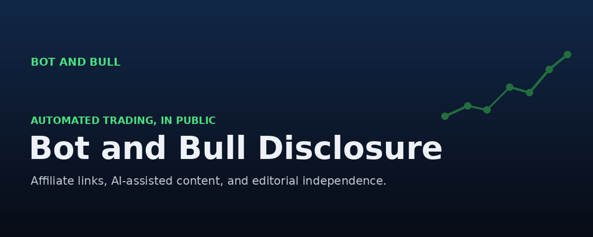 Bot and Bull Disclosure banner covering affiliate links, AI-assisted content, and editorial independence